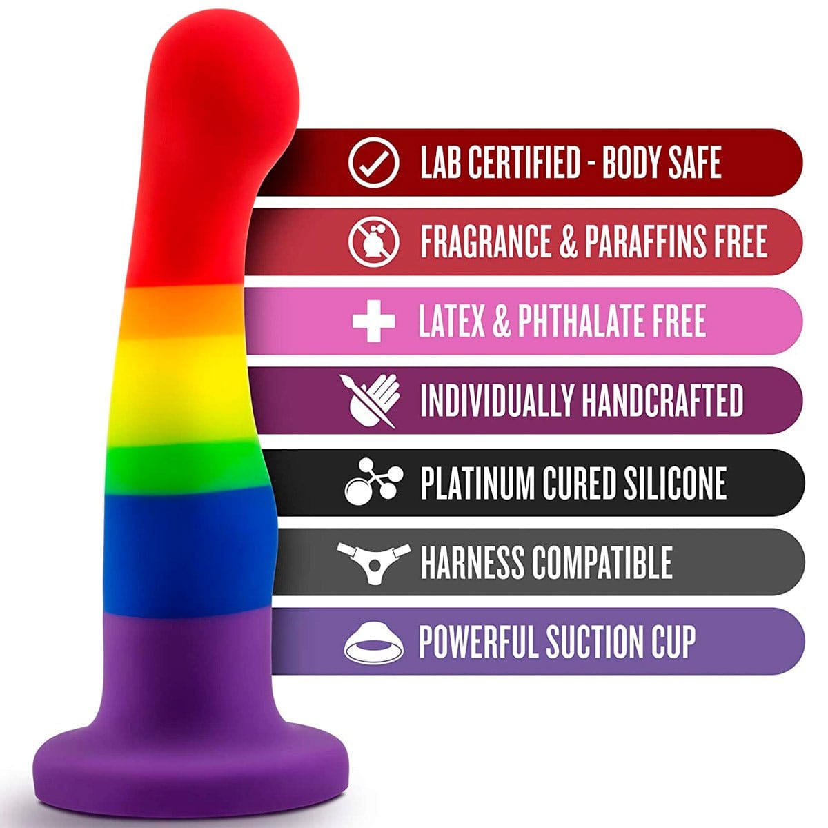 Avant Freedom Gay Pride Suction Dildo - Sh! Women's Store