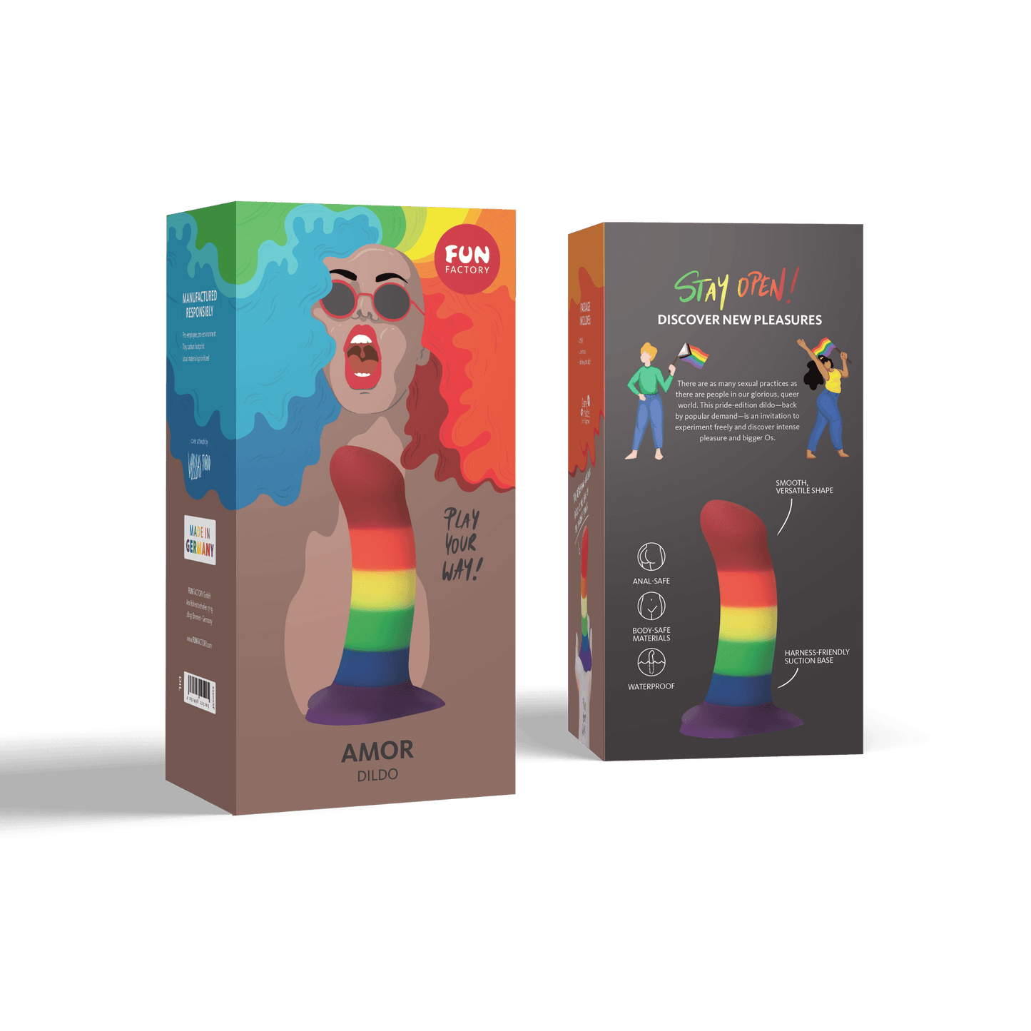 Fun Factory Amor Small Rainbow Dildo - Sh! Women's Store