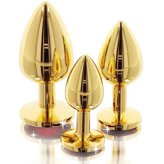 Gold Butt Plug with Jewel Base: 3 Sizes - Sh! Women's Store