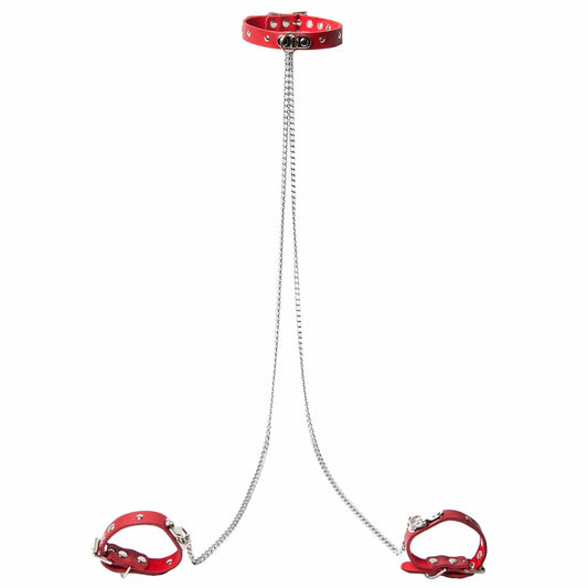 Leather Princess Bondage Collar Cuffs & Chain Set - Sh! Women's Store