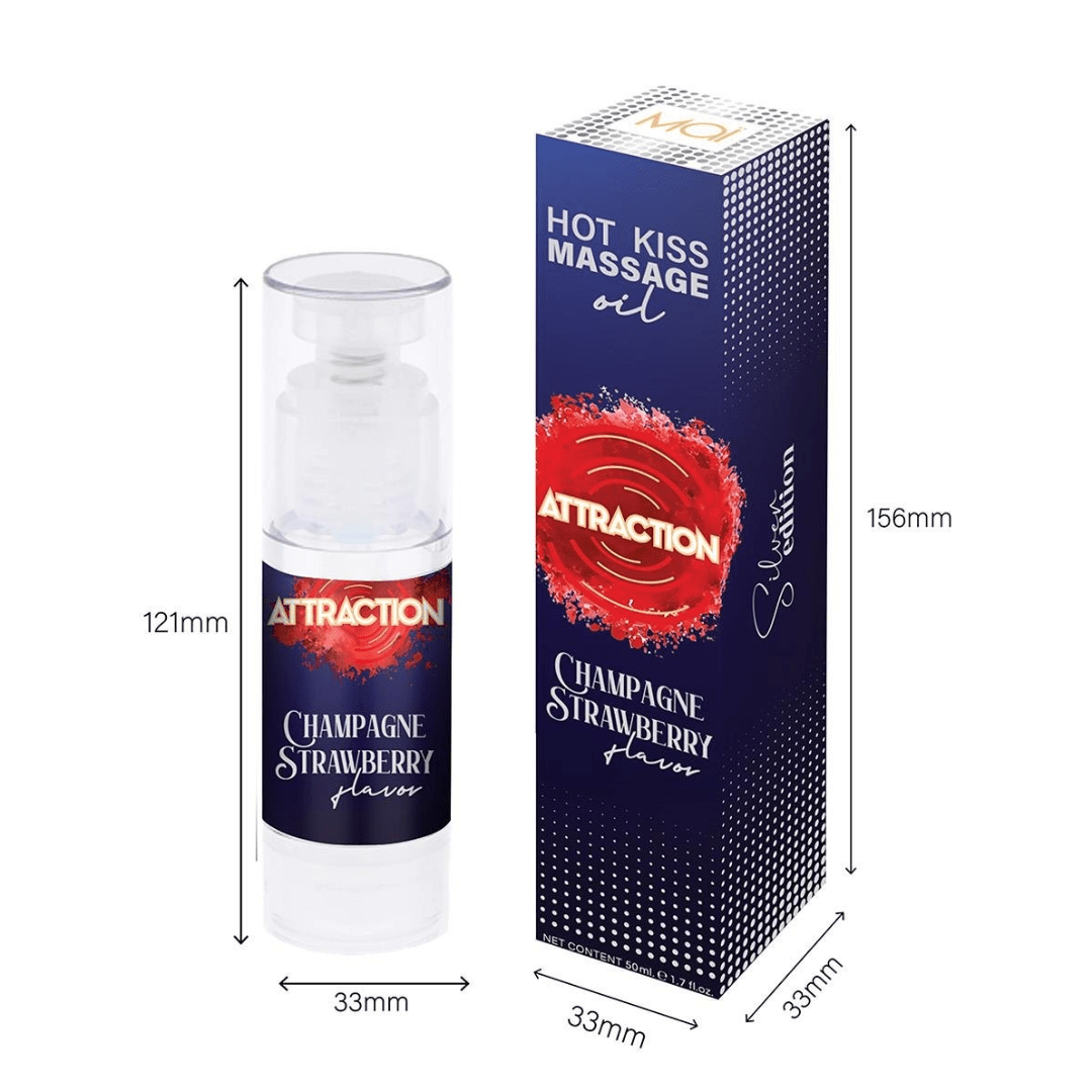 Sh! Women's Store Massage Mai Attraction Hot Kiss Massage Oil: Champagne & Strawberry 50ml