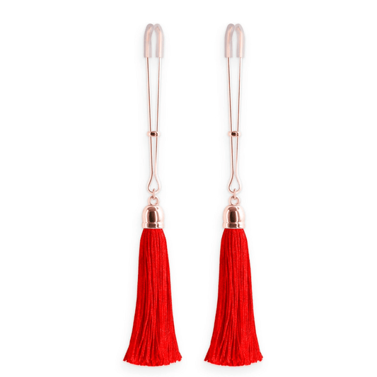 Red & Gold Tassel Nipple Clamps - Sh! Women's Store