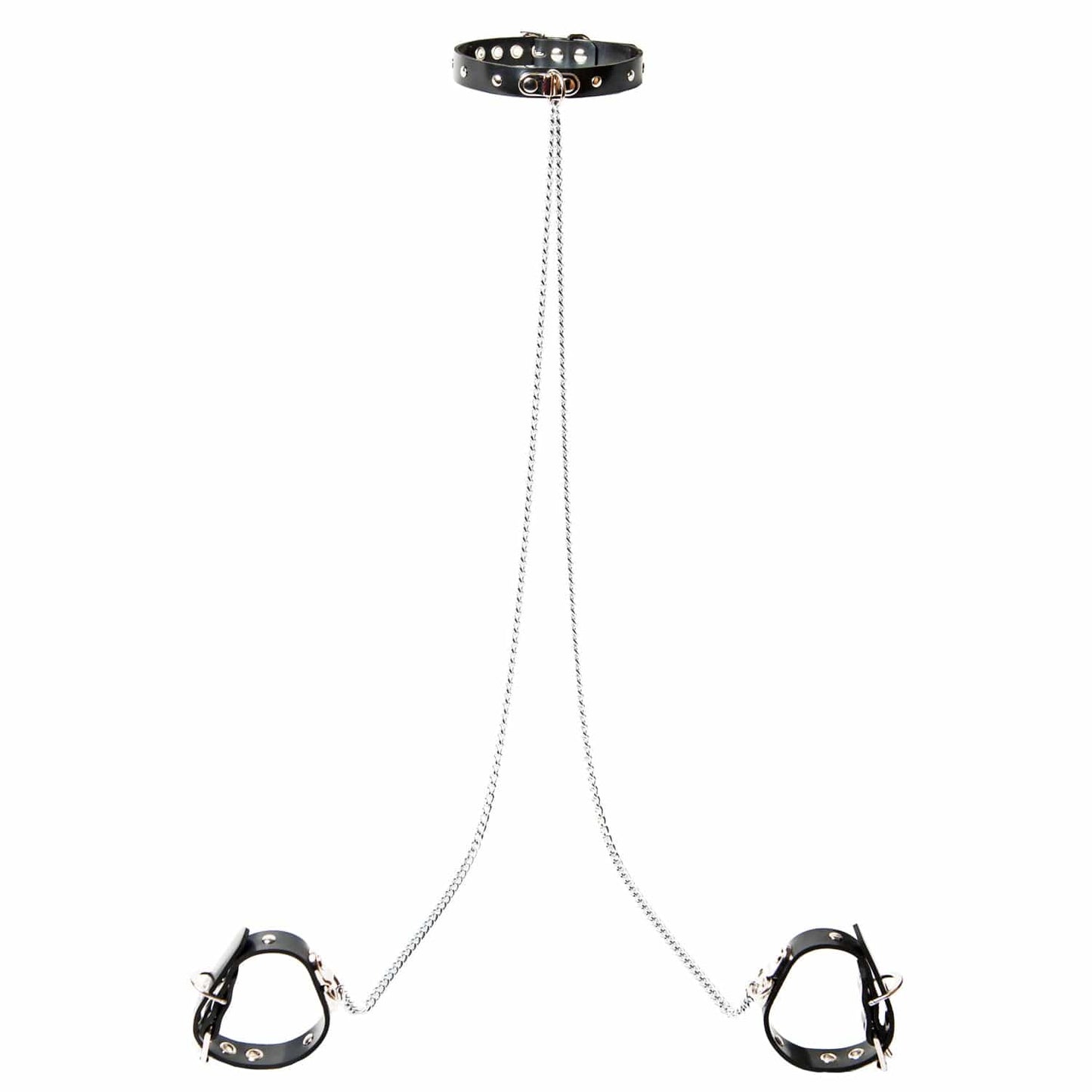 Rubber Princess Bondage Collar Cuffs & Chain Set - Sh! Women's Store