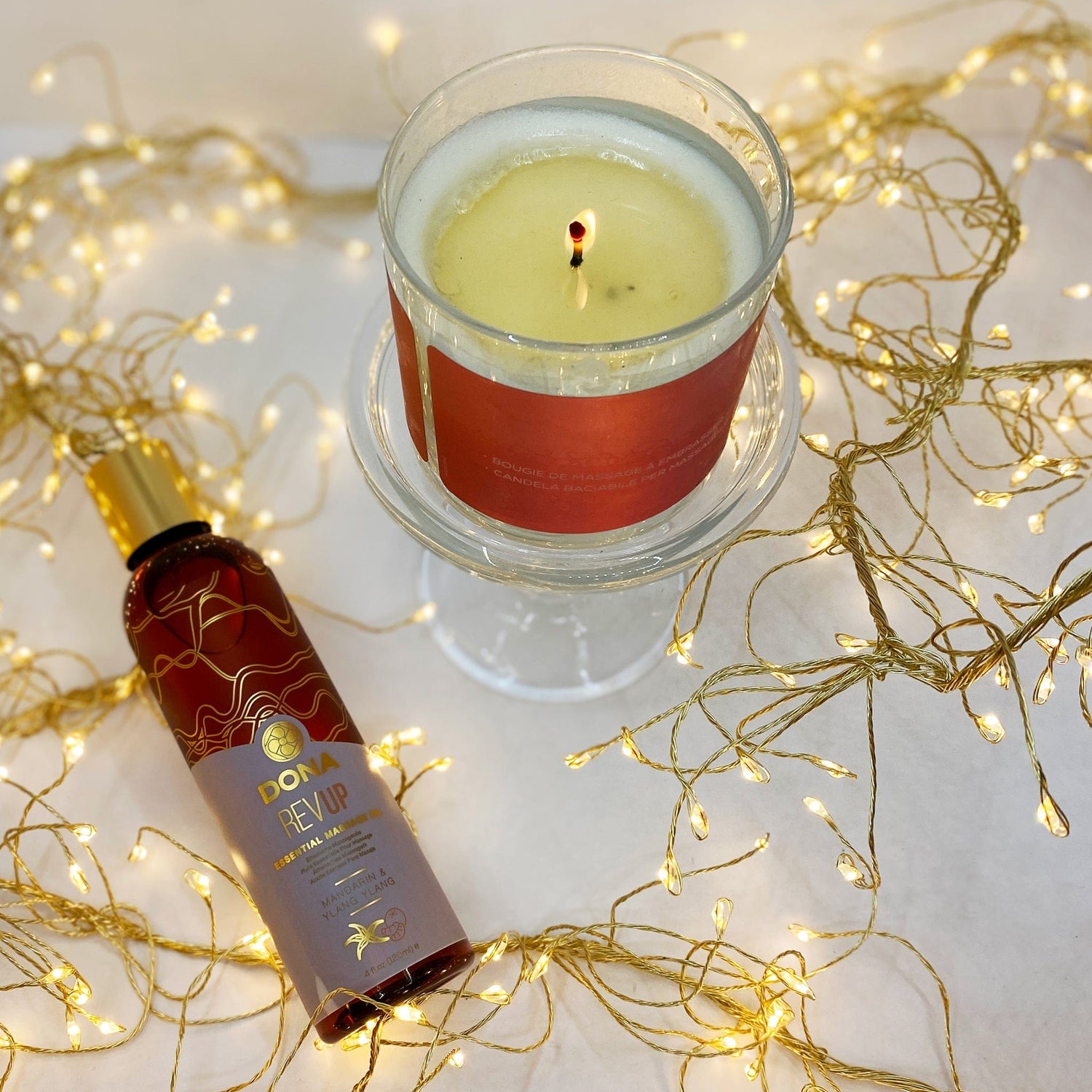 Massage candle and massage oil