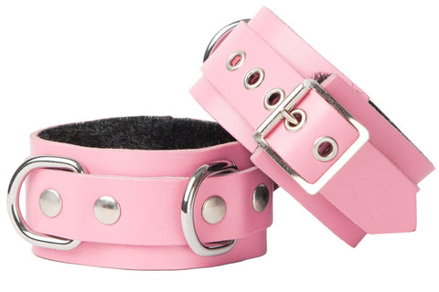Sh! Women's Store Cuffs Pink Cuffs Sh! Leather Bondage Ankle Cuffs