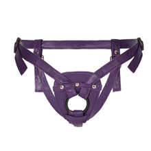 Sh! Women's Store Leather Strap-On Harness Purple / XS (Up to size 8) Leather 2-Strap Dildo Harness