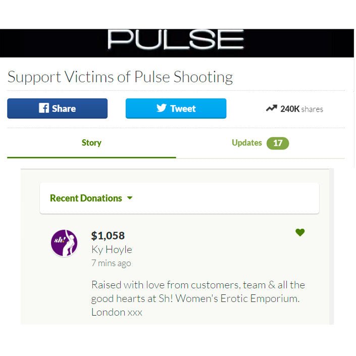 Pride Alert: We raised $1,058 for the Pulse Victims Fund - Sh! Women's Store