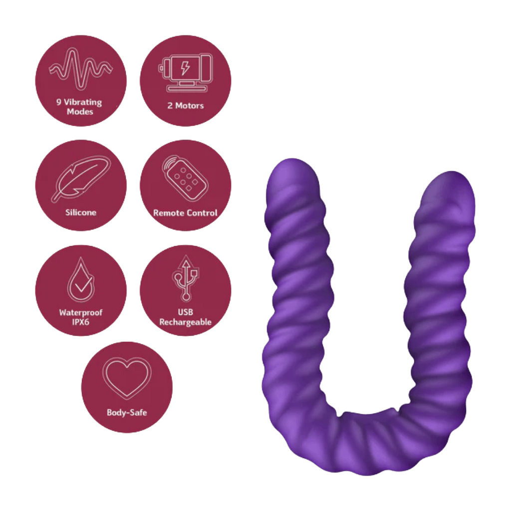 Sh! Women's Store Double Dildo Double-Ended Flexible Vibrator with Remote Control