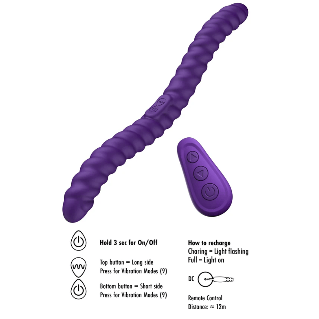Sh! Women's Store Double Dildo Double-Ended Flexible Vibrator with Remote Control