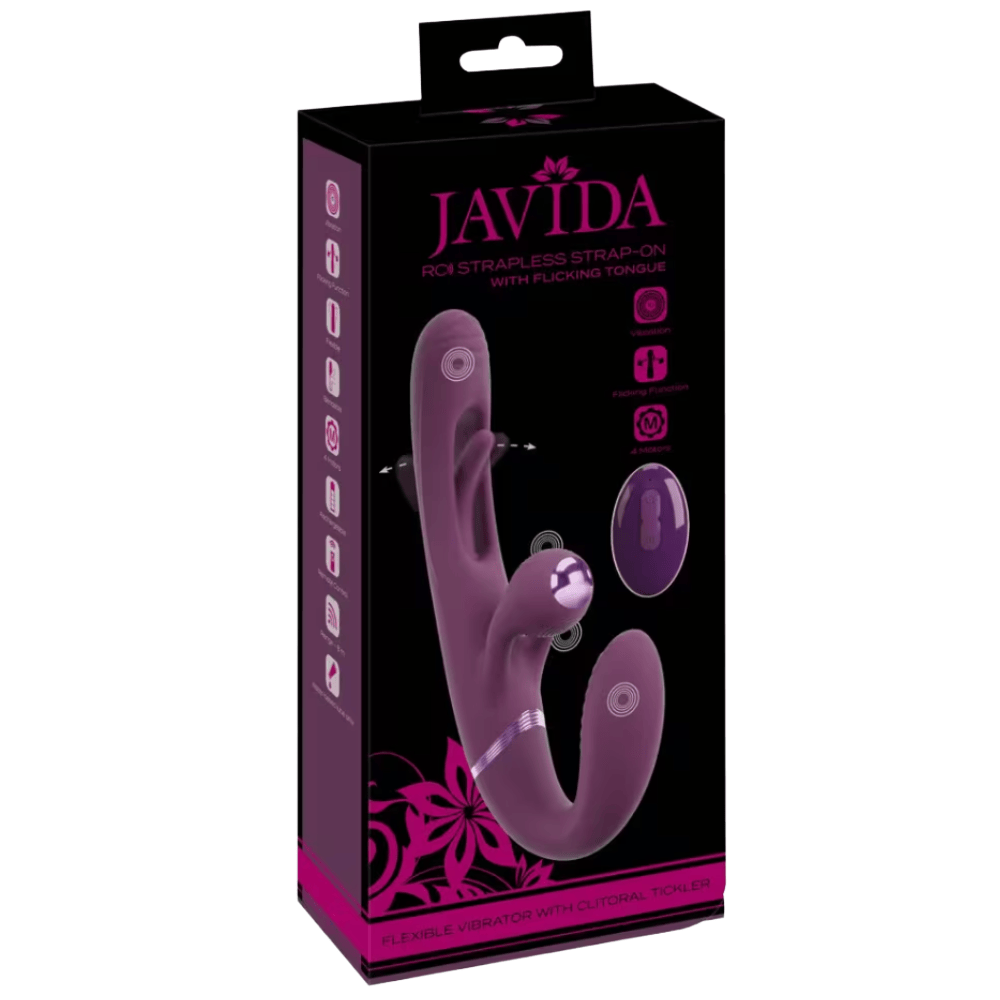 Sh! Women's Store Strapless Dildo Javida Remote Control Strapless Strap-On with Flicking Tongue