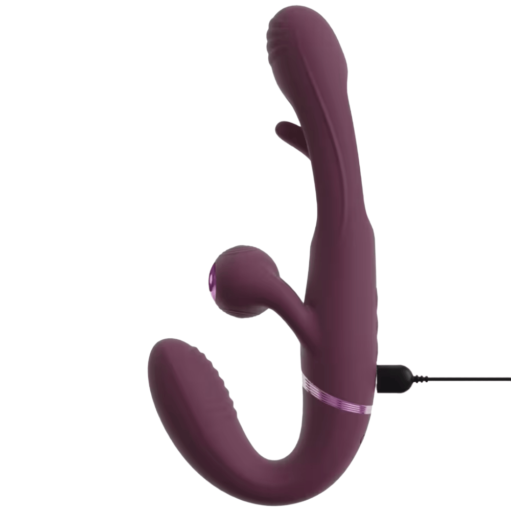 Sh! Women's Store Strapless Dildo Javida Remote Control Strapless Strap-On with Flicking Tongue
