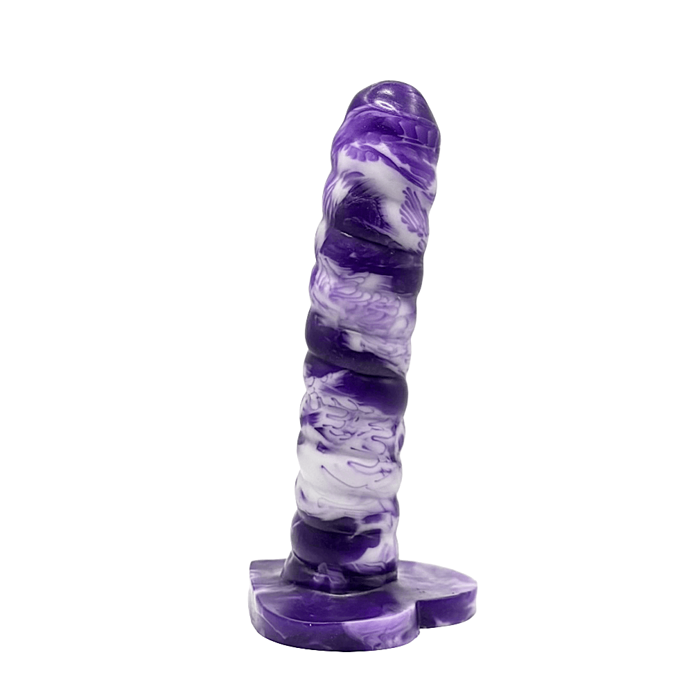 Sh! Women's Store Sh! Dildo Purple & White Marble Wirly 6 Slim Dildo