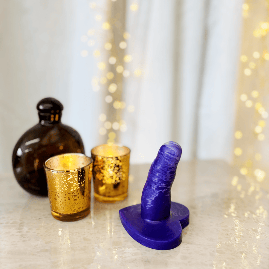 Cupid 4 Short Wide Dildo in purple silicone