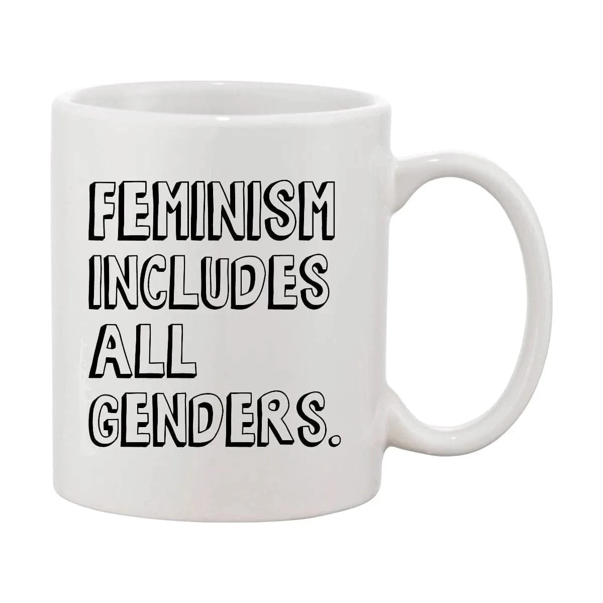 Feminism Includes All Genders Mug DISCONTINUED - Sh! Women's Store