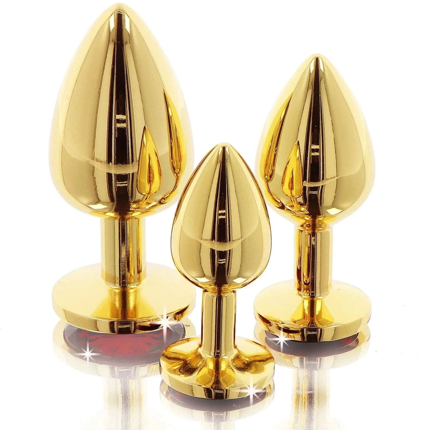 Gold Butt Plug with Jewel Base: 3 Sizes - Sh! Women's Store