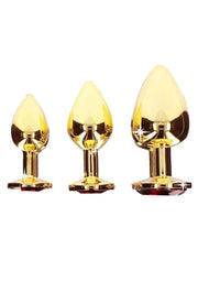 Gold Butt Plug with Jewel Base: 3 Sizes - Sh! Women's Store