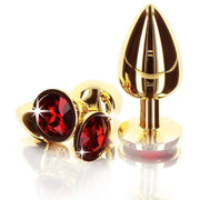 Gold Butt Plug with Jewel Base: 3 Sizes - Sh! Women's Store