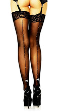 Lace Top Stockings with Rhinestone Backseam DISCONTINUED - Sh! Women's Store