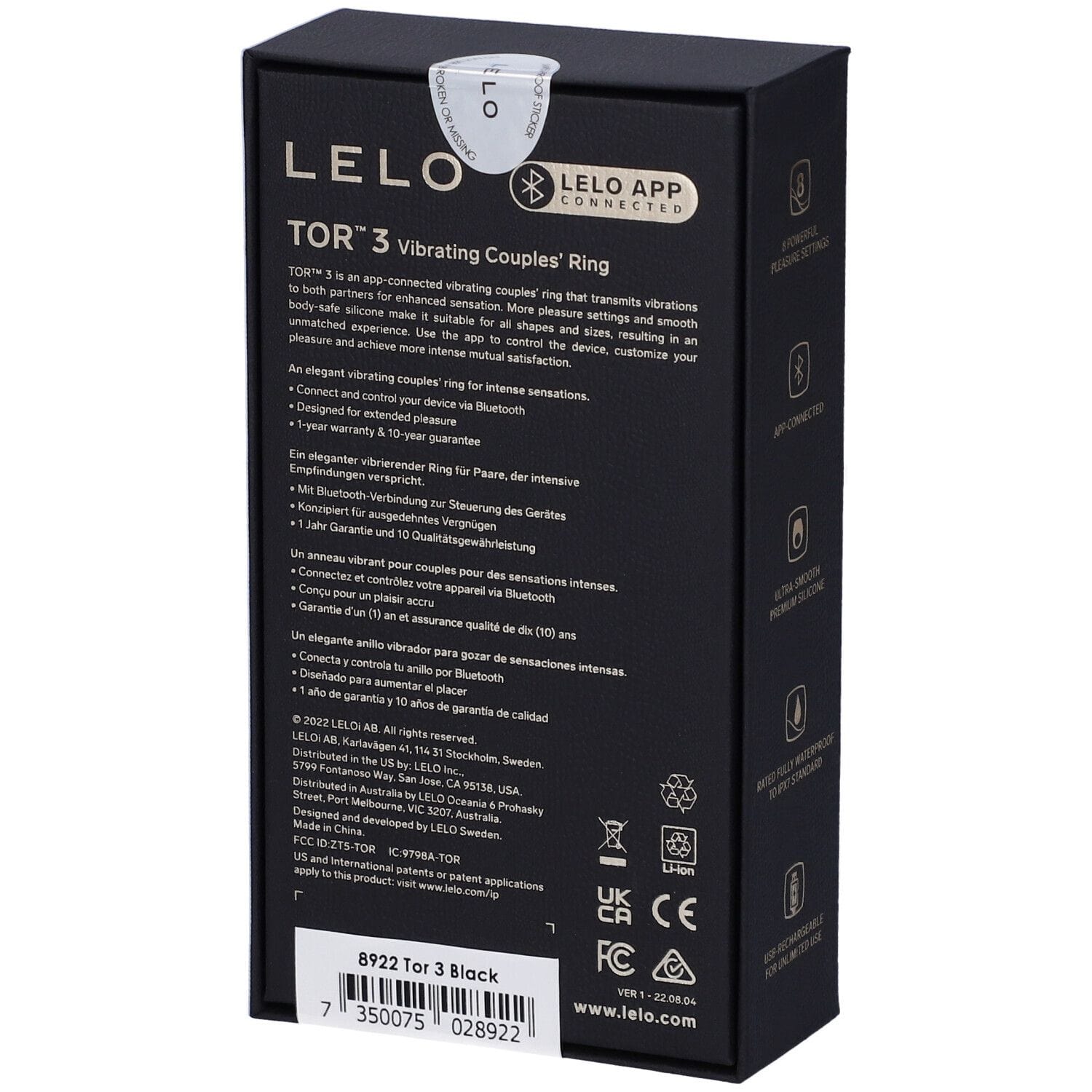 Sh! Women's Store Vibrating Cock Ring Lelo Tor 3 Vibrating Pleasure Ring