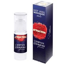 Sh! Women's Store Massage Mai Attraction Hot Kiss Massage Oil: Champagne & Strawberry 50ml
