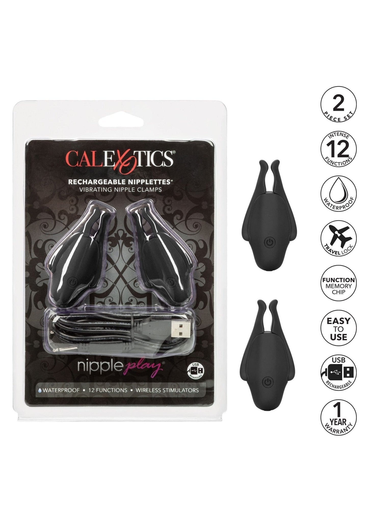 Nipplettes Rechargeable Nipple Clamps - Sh! Women's Store