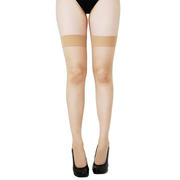 Nude Seamed Stockings With Bow - Sh! Women's Store