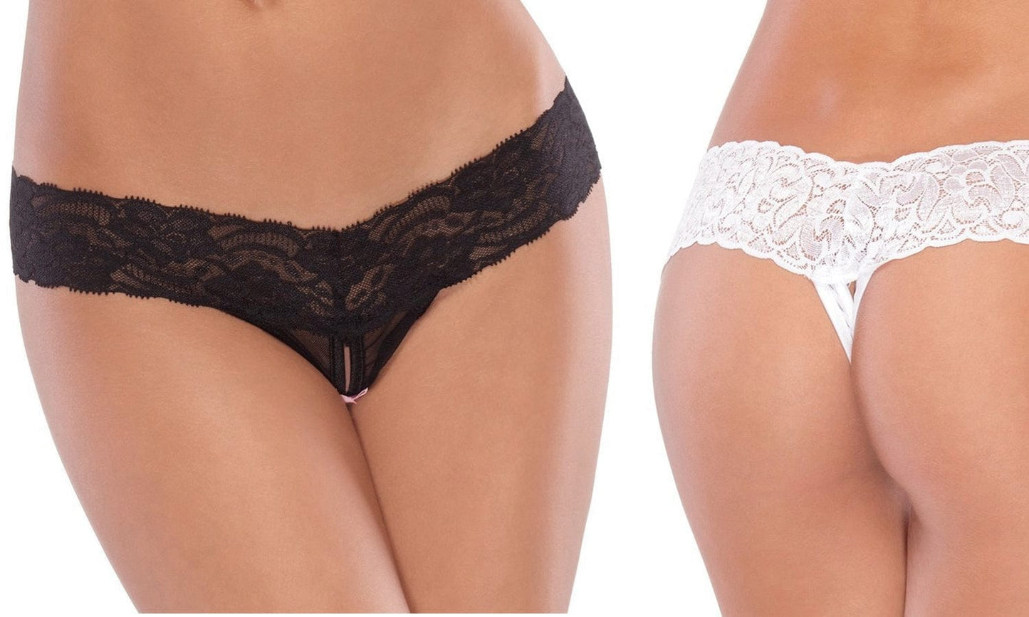 Open Crotch Stretch Lace Thong DISCONTINUED - Sh! Women's Store