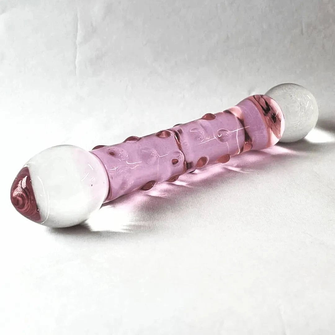 Pink Textured G - Spot Glass Dildo - Sh! Women's Store