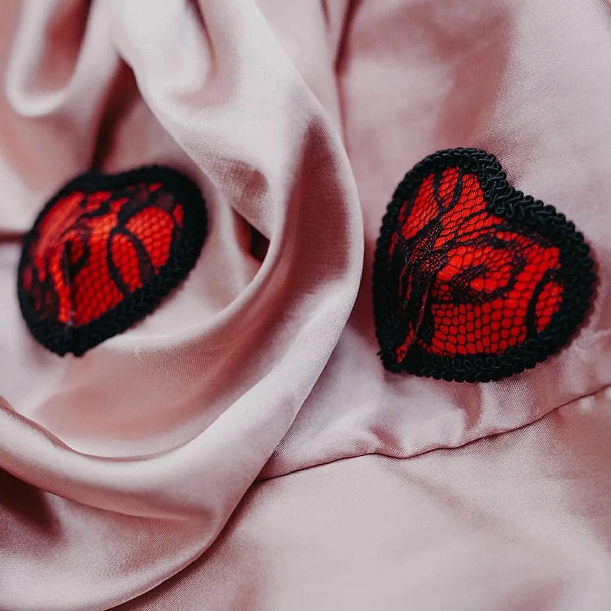 Red Lace Heart Pasties - Sh! Women's Store