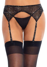 Rhinestone Mesh Garter Belt - Sh! Women's Store