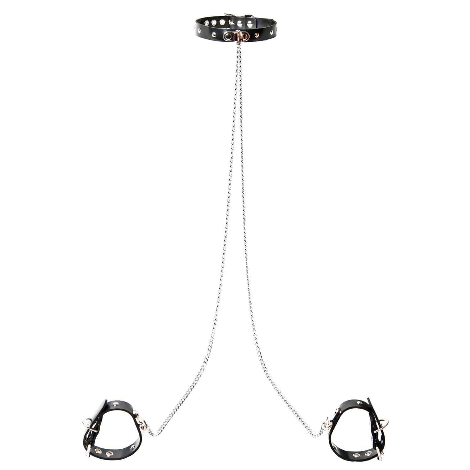 Rubber Princess Bondage Collar Cuffs & Chain Set - Sh! Women's Store