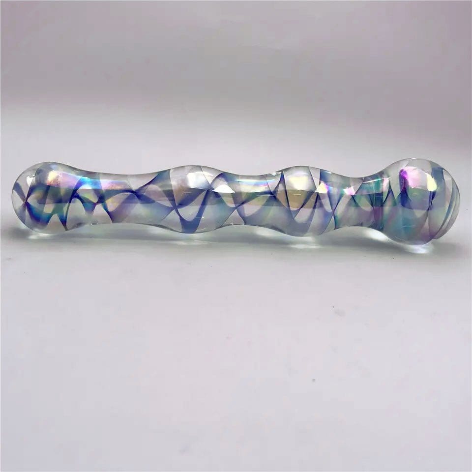 Sh! Rainbow Shimmer Glass Double Dildo - Discontined - Sh! Women's Store