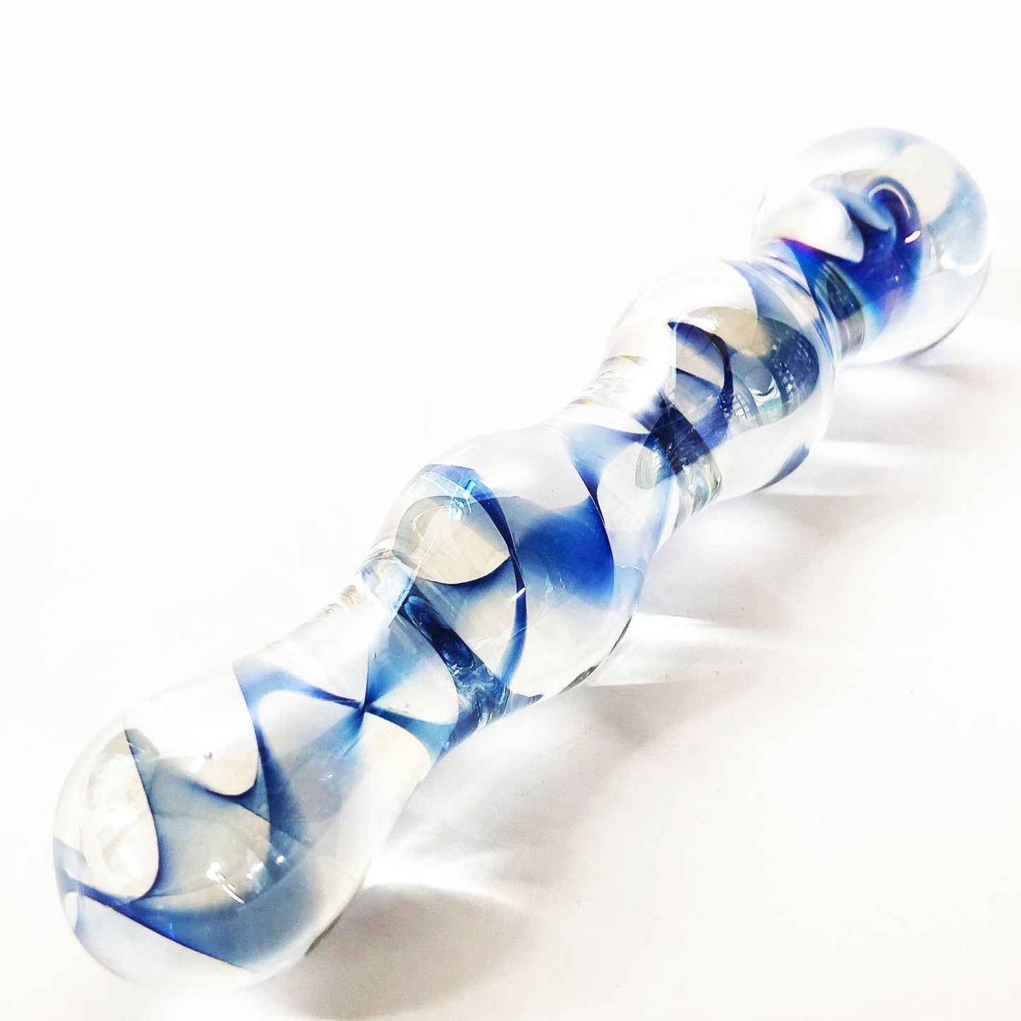 Sh! Rainbow Shimmer Glass Double Dildo - Discontined - Sh! Women's Store