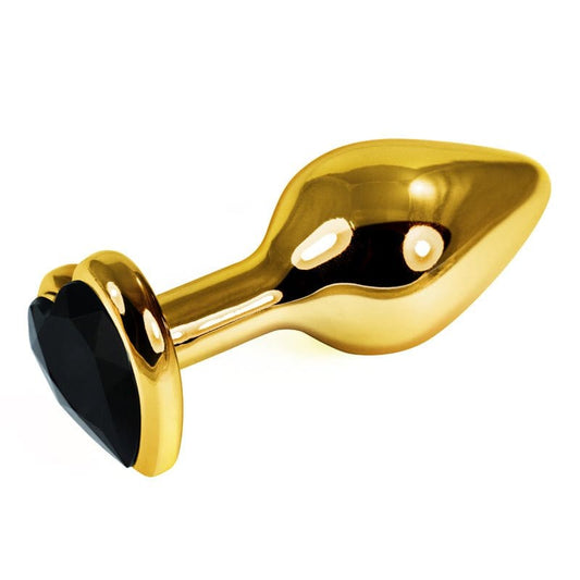 Sh! Women's Store Butt Plugs Black Jewel Small Gold Butt Plug with Jewel Base