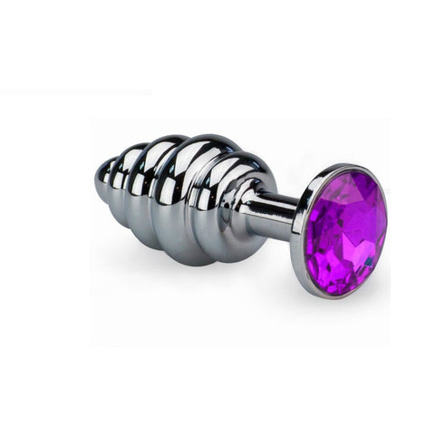 Sh! Women's Store Butt Plugs Purple Jewel Steel Jewel Butt Plug