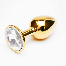 Sh! Women's Store Butt Plugs Silver Jewel Small Gold Butt Plug with Jewel Base