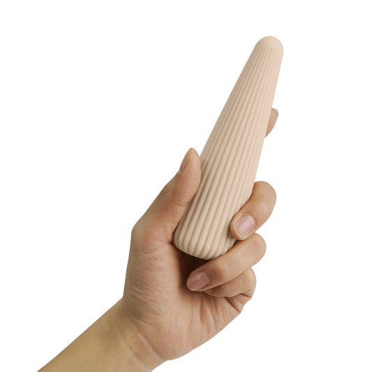 Sh! Women's Store Classic Vibrators Nude Zina Tapered Ribbed Vibe