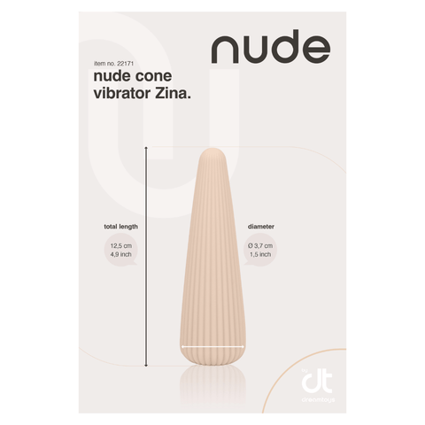 Sh! Women's Store Classic Vibrators Nude Zina Tapered Ribbed Vibe