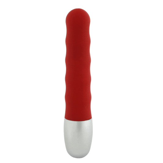 Sh! Women's Store Classic Vibrators Red Discretion Mini Ribbed Vibe