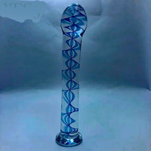 Sh! Women's Store Glass Dildo Sh! Blue Spiral Glass Dildo