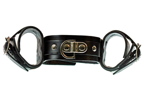 Sh! Women's Store Leather Restraint Collar With Attached Cuffs