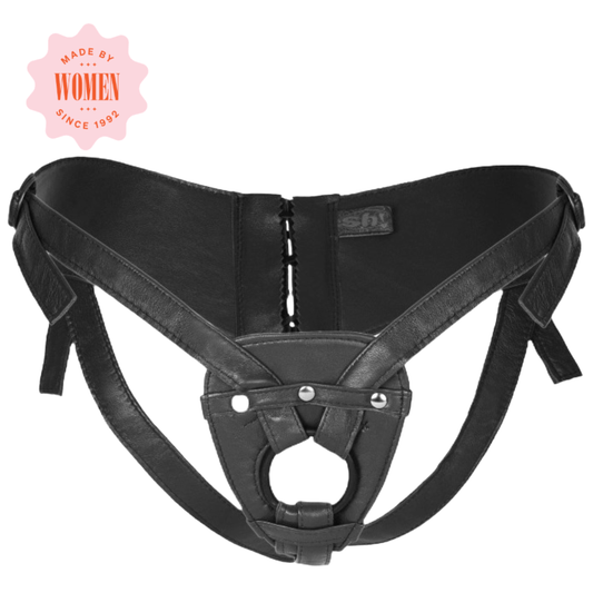 Sh! Women's Store Leather Strap-On Harness Corset Strap-On Harness