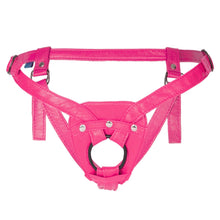 Sh! Women's Store Leather Strap-On Harness Pink / XS (Up to size 8) Leather 2-Strap Dildo Harness