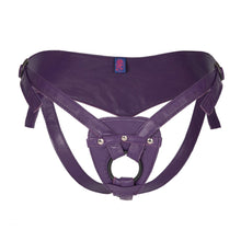 Sh! Women's Store Leather Strap-On Harness Purple / Small / Medium (8-12) Super StrapOn Dildo Harness