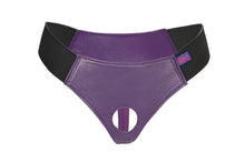 Sh! Women's Store Leather Strap-On Harness Purple / XS (8-10) Thong Strap-On Dildo Harness