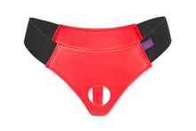 Sh! Women's Store Leather Strap-On Harness Red / XS (8-10) Thong Strap-On Dildo Harness