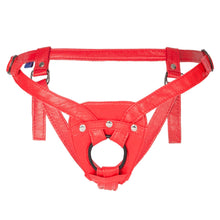 Sh! Women's Store Leather Strap-On Harness Red / XS (Up to size 8) Leather 2-Strap Dildo Harness