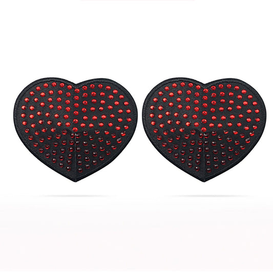 Sh! Women's Store Nipple Tassels Red Rhinestone Heart Pasties