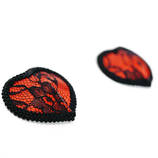 Sh! Women's Store Nipples Red Lace Heart Pasties