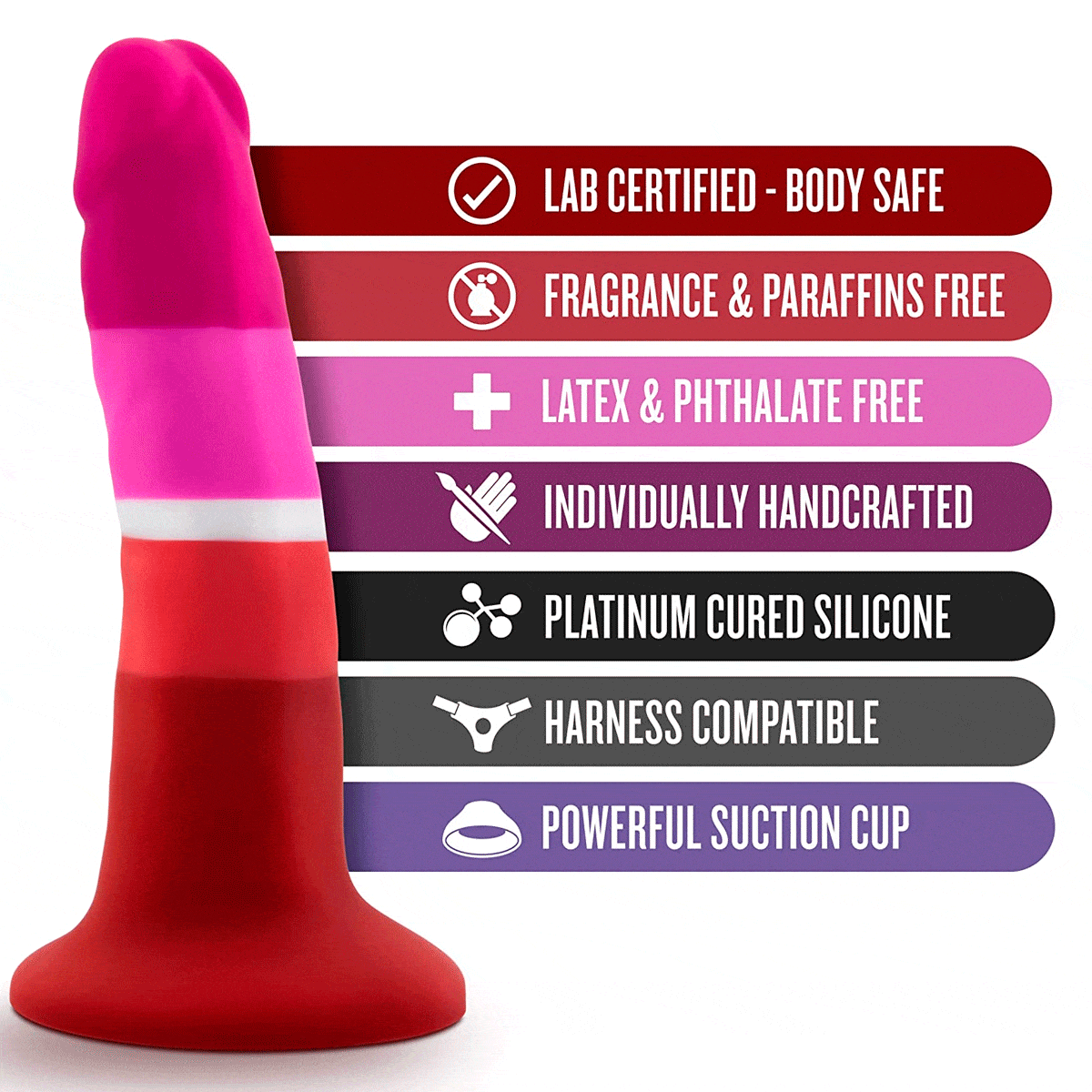 Sh! Women's Store Pride Avant P3 Beauty Lesbian Pride Suction Dildo